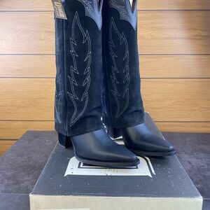 Dingo Women’s Wildfire Tall Black Leather Heeled Boots size 7.5